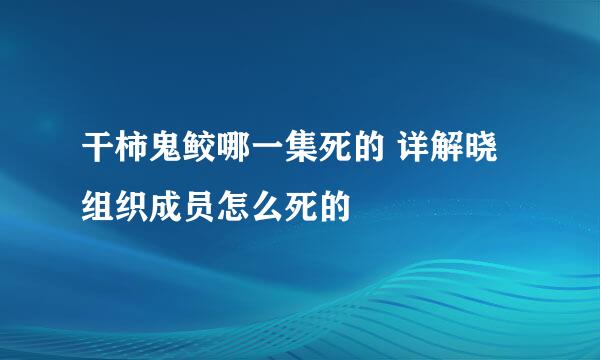 干柿鬼鲛哪一集死的 详解晓组织成员怎么死的
