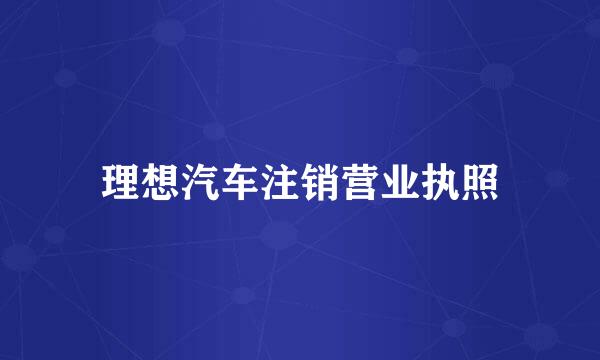 理想汽车注销营业执照