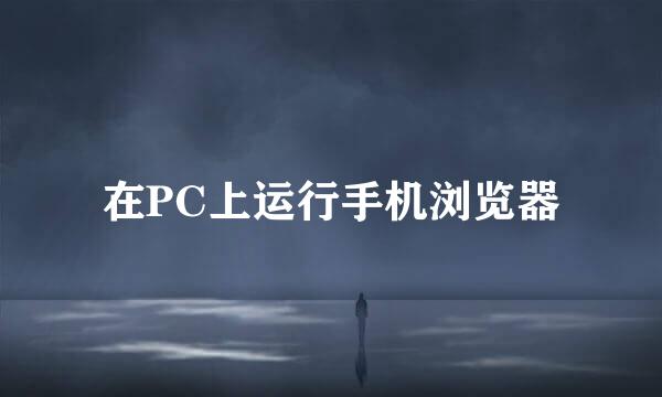 在PC上运行手机浏览器