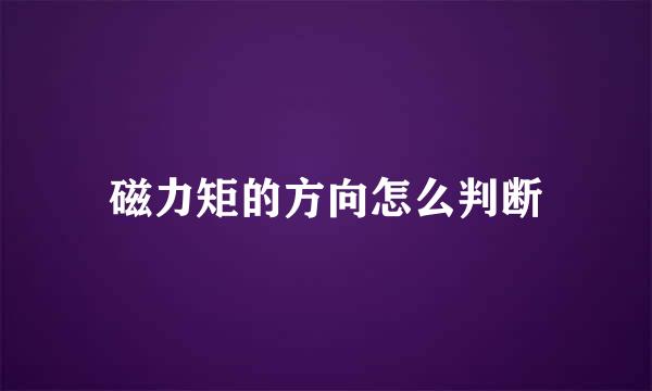 磁力矩的方向怎么判断