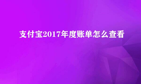 支付宝2017年度账单怎么查看