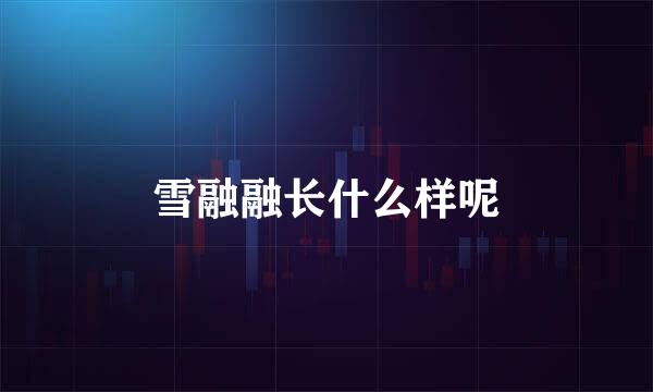雪融融长什么样呢