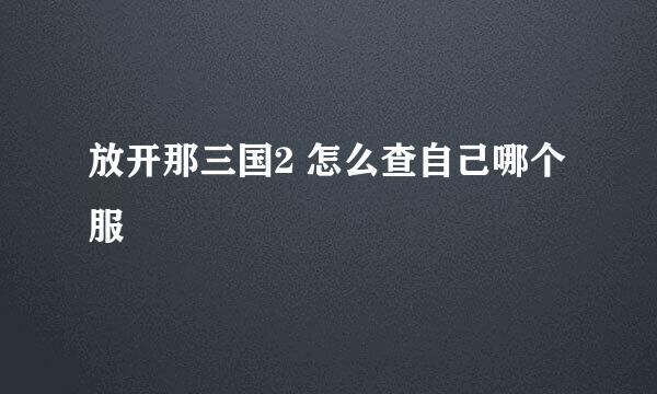 放开那三国2 怎么查自己哪个服