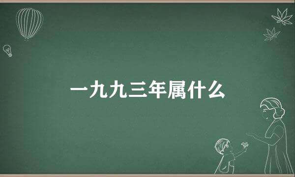 一九九三年属什么