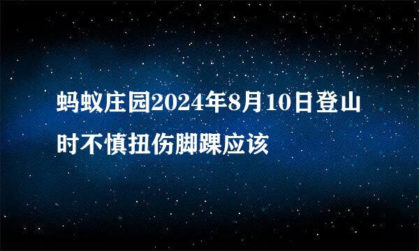 蚂蚁庄园2024年8月10日登山时不慎扭伤脚踝应该