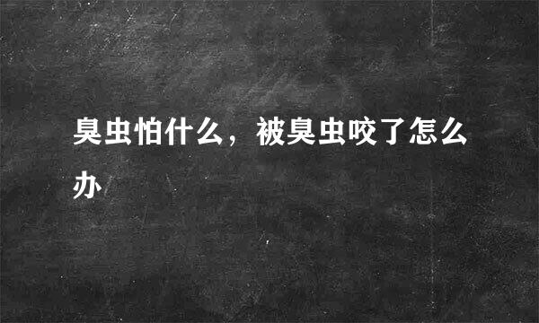 臭虫怕什么，被臭虫咬了怎么办