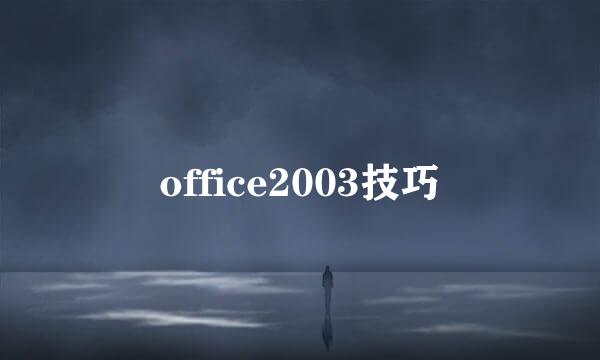 office2003技巧