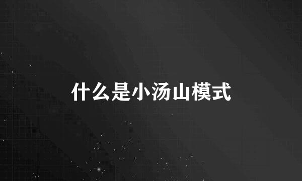 什么是小汤山模式