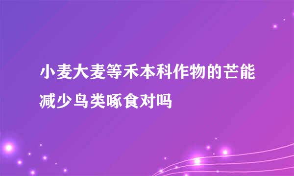 小麦大麦等禾本科作物的芒能减少鸟类啄食对吗