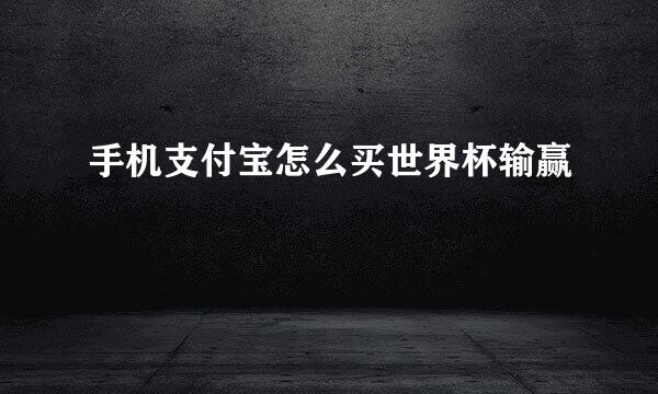 手机支付宝怎么买世界杯输赢