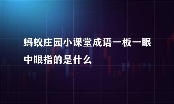 蚂蚁庄园小课堂成语一板一眼中眼指的是什么