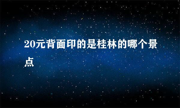 20元背面印的是桂林的哪个景点