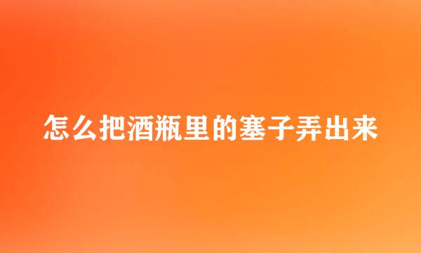 怎么把酒瓶里的塞子弄出来