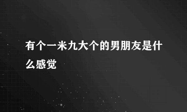 有个一米九大个的男朋友是什么感觉