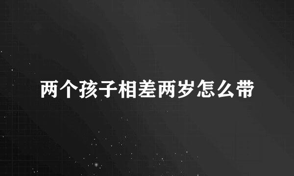 两个孩子相差两岁怎么带