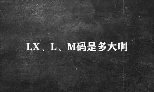 LX、L、M码是多大啊
