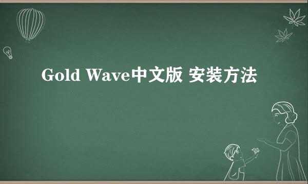 Gold Wave中文版 安装方法