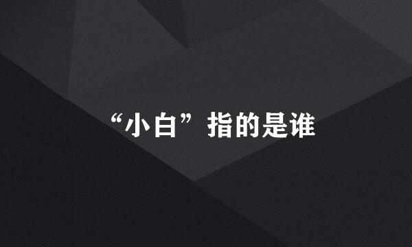 “小白”指的是谁