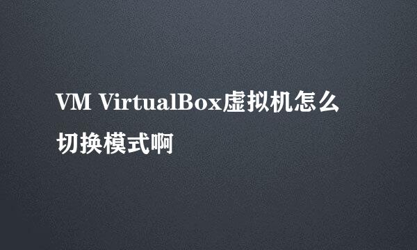 VM VirtualBox虚拟机怎么切换模式啊