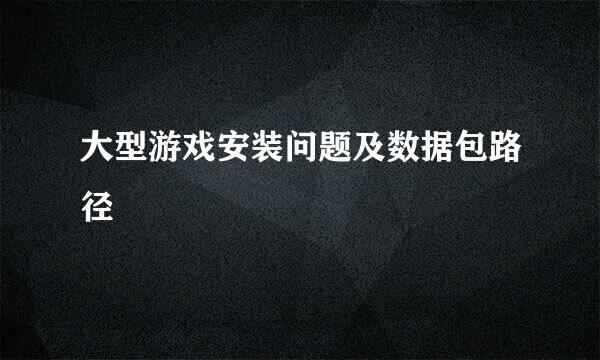 大型游戏安装问题及数据包路径