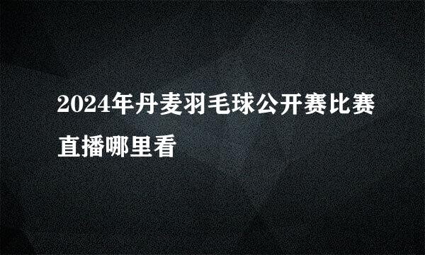 2024年丹麦羽毛球公开赛比赛直播哪里看
