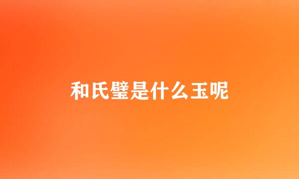 和氏璧是什么玉呢