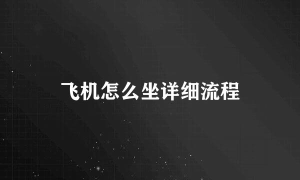 飞机怎么坐详细流程