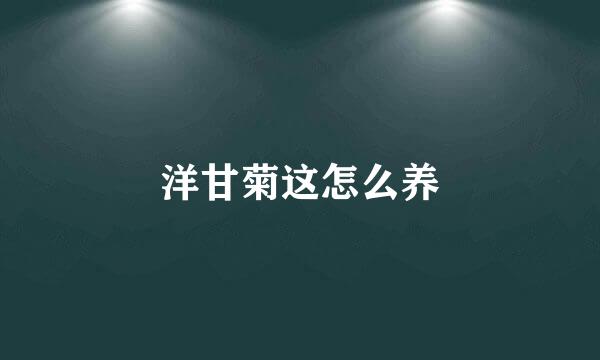 洋甘菊这怎么养