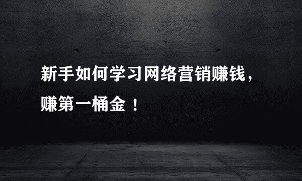 新手如何学习网络营销赚钱，赚第一桶金 ！