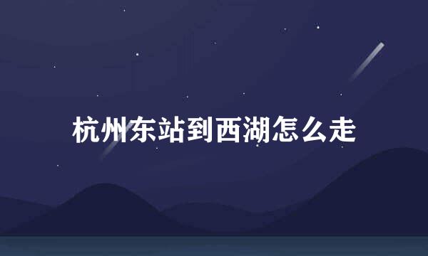 杭州东站到西湖怎么走