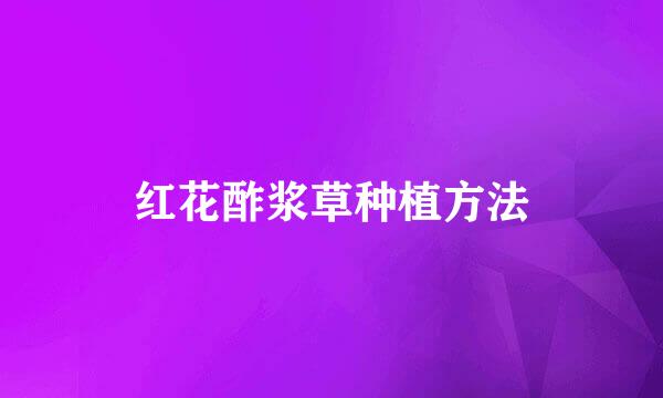 红花酢浆草种植方法