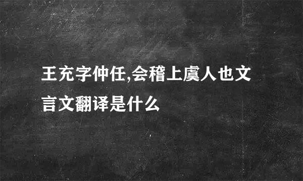 王充字仲任,会稽上虞人也文言文翻译是什么