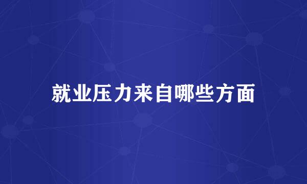 就业压力来自哪些方面