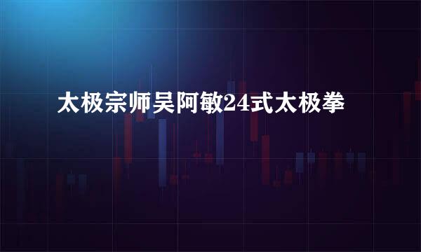 太极宗师吴阿敏24式太极拳
