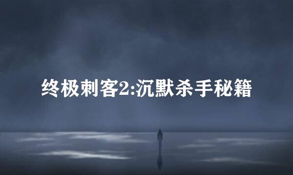 终极刺客2:沉默杀手秘籍