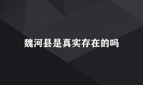 魏河县是真实存在的吗
