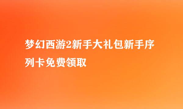 梦幻西游2新手大礼包新手序列卡免费领取