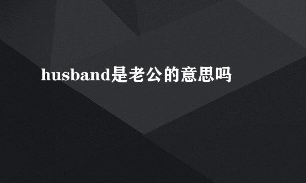 husband是老公的意思吗