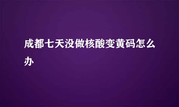 成都七天没做核酸变黄码怎么办
