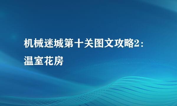 机械迷城第十关图文攻略2：温室花房