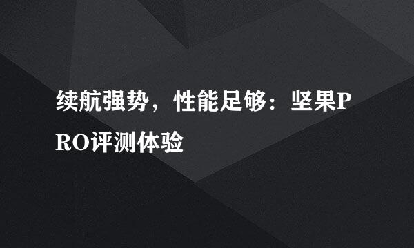 续航强势，性能足够：坚果PRO评测体验
