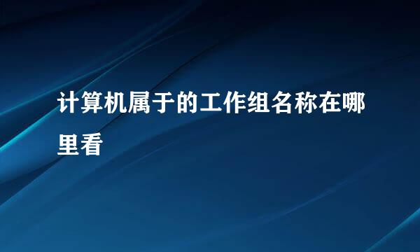 计算机属于的工作组名称在哪里看