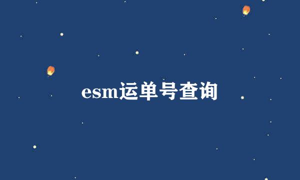esm运单号查询