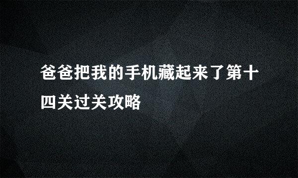 爸爸把我的手机藏起来了第十四关过关攻略
