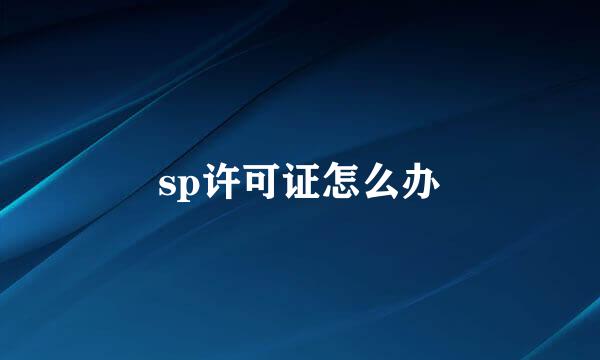 sp许可证怎么办