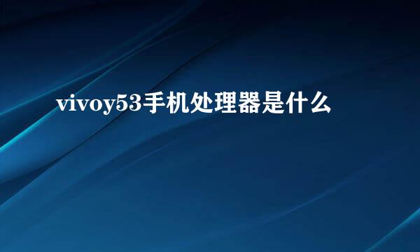 vivoy53手机处理器是什么
