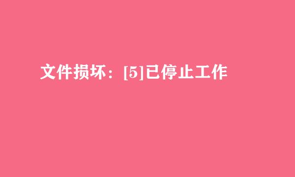 文件损坏：[5]已停止工作