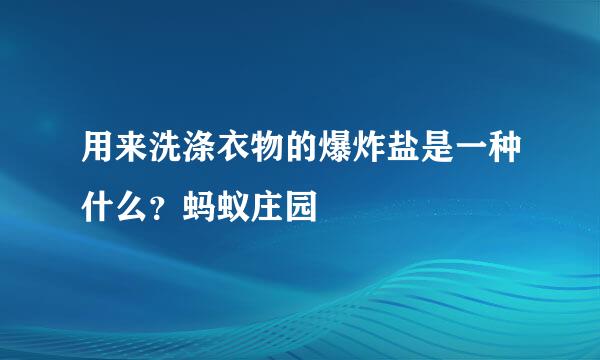 用来洗涤衣物的爆炸盐是一种什么？蚂蚁庄园