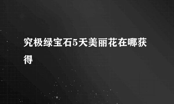 究极绿宝石5天美丽花在哪获得