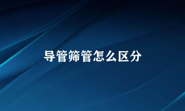 导管筛管怎么区分